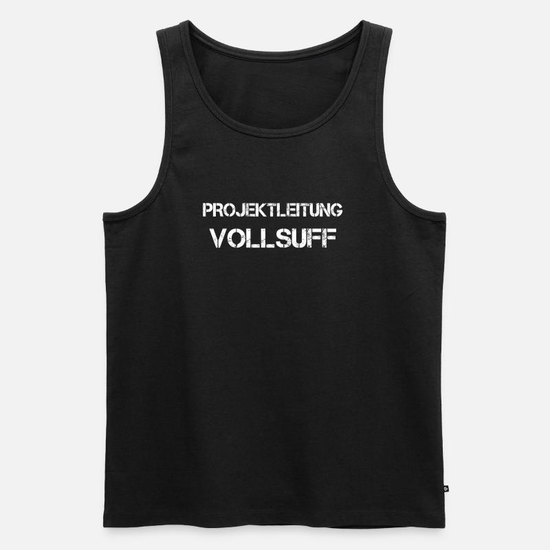 Projektleitung Vollsuff - Männer Premium Bio Tank Top - Schwarz