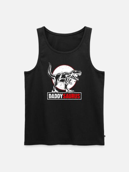 Daddy Saurus T-Rex Dinosaur Mænd Fars dag - Herre Premium økologisk tanktop - sort