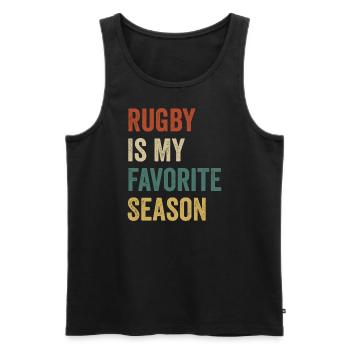 Rugby ist meine Lieblingssaison Rugby-Liebhaber - Männer Premium Bio Tank Top - Schwarz - Vorne - Michal (187cm)