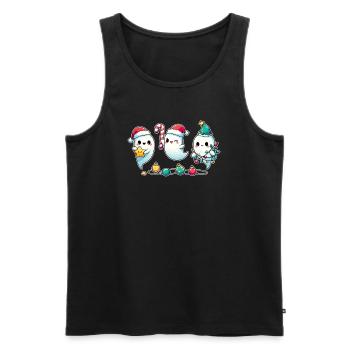 Fantômes pour les fantômes de Noël - Débardeur bio Premium Homme - noir - Devant - AI Model Male 178 light (178cm)