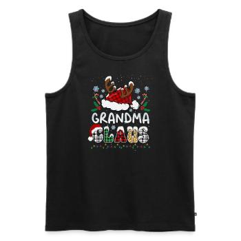 Grandma Claus Xmas Santa Hat Christmas - Männer Premium Bio Tank Top - Schwarz - Vorne - AI Model Male 178 light (178cm)
