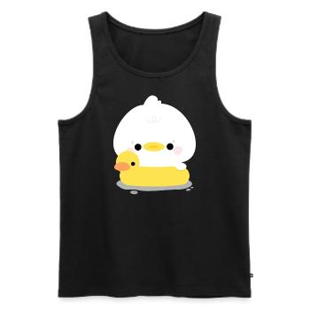 Ente Schwimmen - Männer Premium Bio Tank Top - Schwarz - Vorne - Michal (187cm)