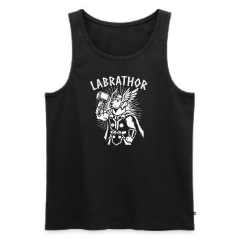 Labrador Labrathor viking jeu de mots valhalla odin viking - Débardeur bio Premium Homme - noir - Devant - Michal (187cm)