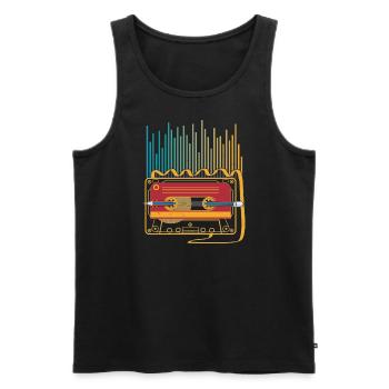Cassette Tape Vintage Pencil Classic Music - Männer Premium Bio Tank Top - Schwarz - Vorne - AI Model Male 178 light (178cm)