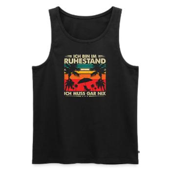 Lustige Rentner Bin im Ruhestand Sprüche Ruhestand - Männer Premium Bio Tank Top - Schwarz - Vorne - AI Model Male 178 light (178cm)