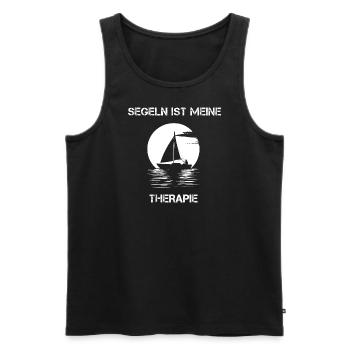 Segeln ist meine Therapie - Männer Premium Bio Tank Top - Schwarz - Vorne - Michal (187cm)