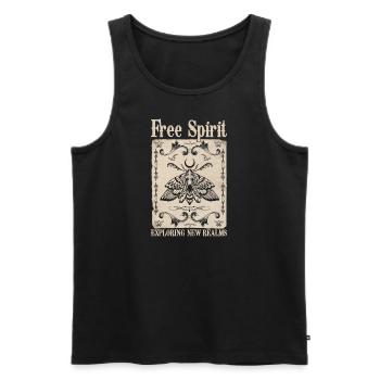 Free Spirit – Mystic Moth - Männer Premium Bio Tank Top - Schwarz - Vorne - Michal (187cm)