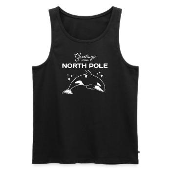 Greetings from the North Pole - Men's Premium Organic Tank Top - black - Front - AI Model Male 178 light (178cm)