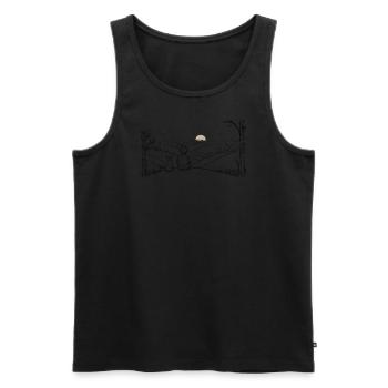 Gemeinsamer Blick in die Ferne: Kind und Hase - Männer Premium Bio Tank Top - Schwarz - Vorne - Michal (187cm)