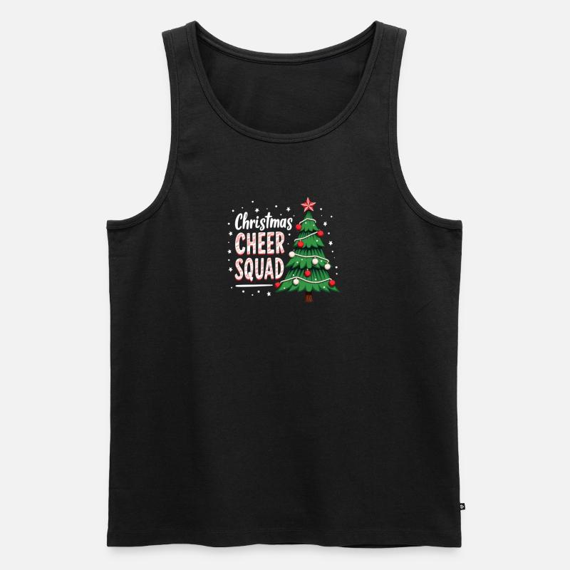 Weihnachtsfreude Cheer Squad Baum Spaß - Männer Premium Bio Tank Top - Schwarz