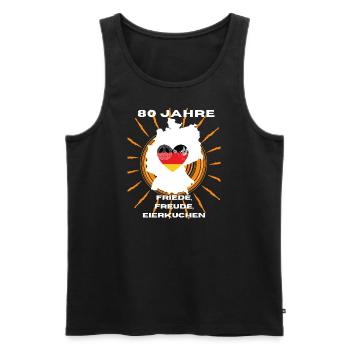 Peace in Germany - Men's Premium Organic Tank Top - black - Front - AI Model Male 178 light (178cm)