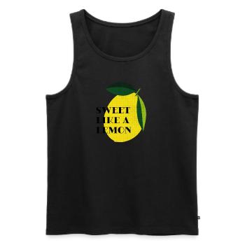 SWEET LIKE A LEMON Graphic Citrus Fruit Summer - Men's Premium Organic Tank Top - black - Front - AI Model Male 178 light (178cm)