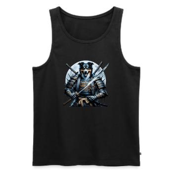 Ronin Dog – Der treue Krieger - Männer Premium Bio Tank Top - Schwarz - Vorne - AI Model Male 178 light (178cm)