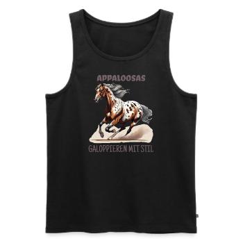 Appaloosas galoppieren mit Stil - Männer Premium Bio Tank Top - Schwarz - Vorne - Michal (187cm)