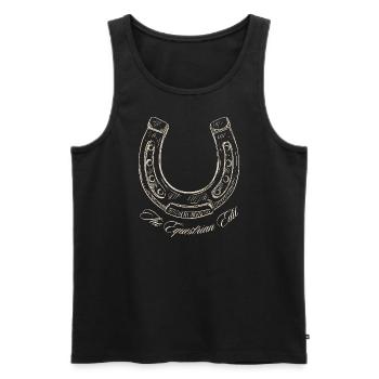 Fer à cheval L’Équitation Modifier - Débardeur bio Premium Homme - noir - Devant - AI Model Male 178 light (178cm)