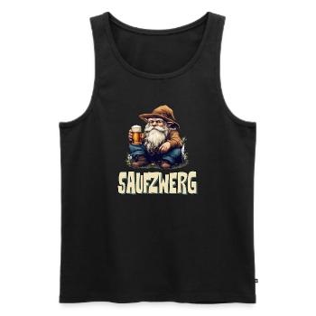 Saufzwerg - witziges Karneval Fasching - Männer Premium Bio Tank Top - Schwarz - Vorne - Michal (187cm)