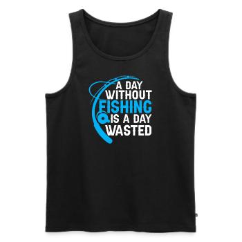 Fishing - A Day Without Fishing is a day - Men's Premium Organic Tank Top - black - Front - AI Model Male 178 light (178cm)
