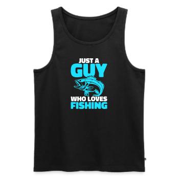 Juste un gars qui aime la pêche - Débardeur bio Premium Homme - noir - Devant - Michal (187cm)