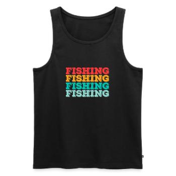 Fishing - Männer Premium Bio Tank Top - Schwarz - Vorne - AI Model Male 178 light (178cm)