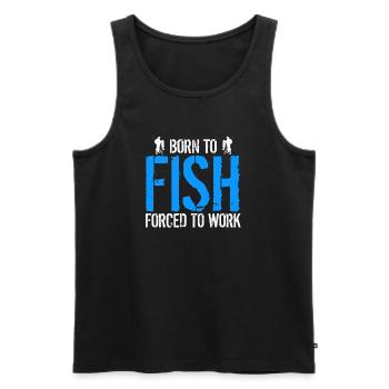 Born To Fish - Men's Premium Organic Tank Top - black - Front - AI Model Male 178 light (178cm)