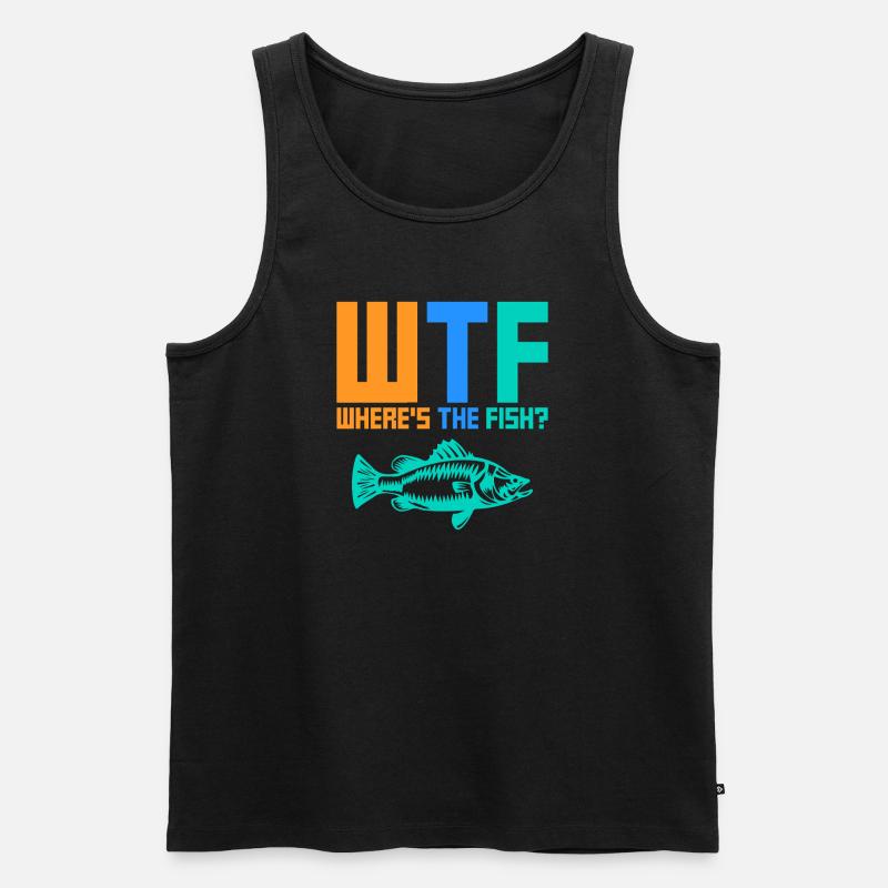 Where's The Fish - Männer Premium Bio Tank Top - Schwarz