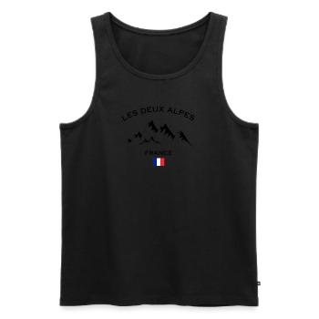 Station de ski des Deux Alpes Ski Alpes françaises - Débardeur bio Premium Homme - noir - Devant - Michal (187cm)