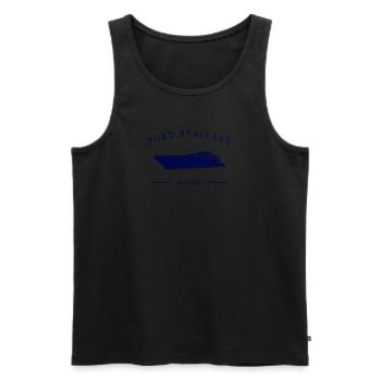 Port Hercule Marina Monaco Yacht Club Côte D’Azur - Débardeur bio Premium Homme - noir - Devant - AI Model Male 178 light (178cm)