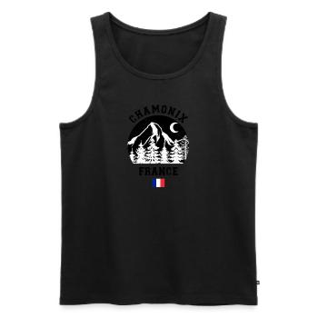 Station de ski de Chamonix Alpes françaises Ski Souvenir - Débardeur bio Premium Homme - noir - Devant - Michal (187cm)