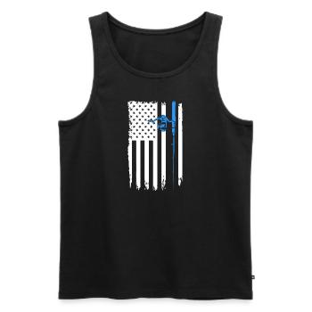 Canne à pêche drapeau - Débardeur bio Premium Homme - noir - Devant - Michal (187cm)
