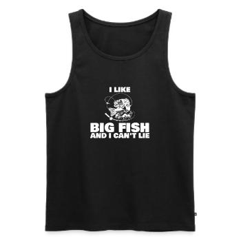 J’aime les gros poissons - Débardeur bio Premium Homme - noir - Devant - AI Model Male 178 light (178cm)