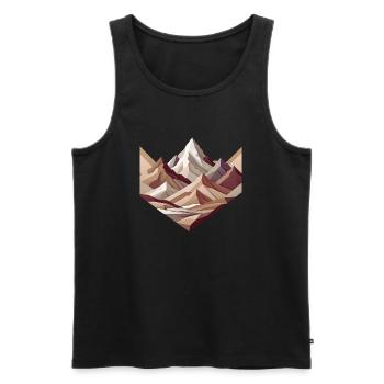 Minimalistische quadratische Bergszene - Männer Premium Bio Tank Top - Schwarz - Vorne - AI Model Male 178 light (178cm)