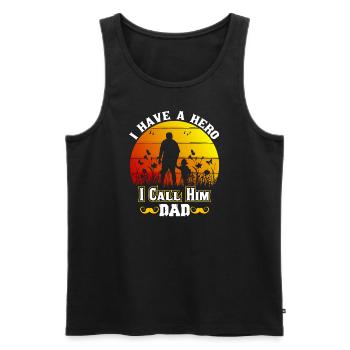 I Have a Hero and I Call Him Dad - Men's Premium Organic Tank Top - black - Front - Michal (187cm)