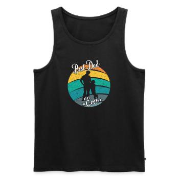 Der beste Papa der Welt - Männer Premium Bio Tank Top - Schwarz - Vorne - Michal (187cm)