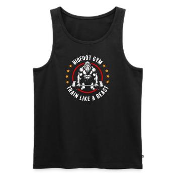Bigfoot Gym - Entraînez-vous comme une bête - Débardeur bio Premium Homme - noir - Devant - AI Model Male 178 light (178cm)