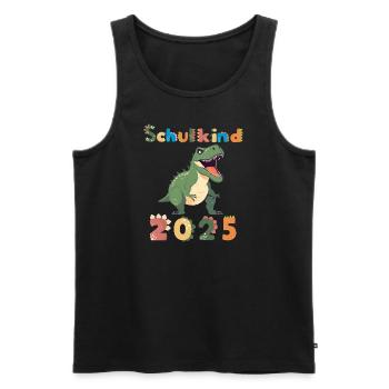 Schulkind 2025 Dinosaurier - Männer Premium Bio Tank Top - Schwarz - Vorne - Michal (187cm)