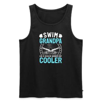 Swim Grandpa - Classic Stars & Stripes Edition - Männer Premium Bio Tank Top - Schwarz - Vorne - AI Model Male 178 light (178cm)