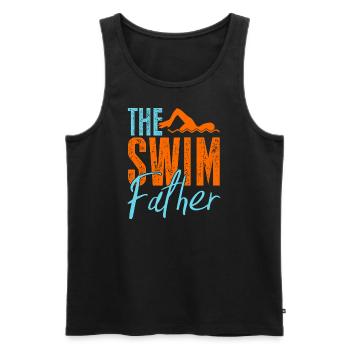 The Swim Father - Funny Swimming Dad Design - Männer Premium Bio Tank Top - Schwarz - Vorne - AI Model Male 178 light (178cm)