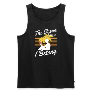 Ocean & Books where I Belong - Men's Premium Organic Tank Top - black - Front - Michal (187cm)