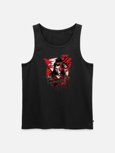 Samurai Warrior - Intense Blood Splatter Art - Men's Premium Organic Tank Top - black