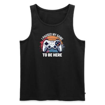 Paused My Game for You - Männer Premium Bio Tank Top - Schwarz - Vorne - Michal (187cm)