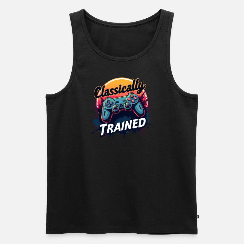Classically Trained Gamer - Männer Premium Bio Tank Top - Schwarz