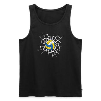 Volleyball Breaking Through - Männer Premium Bio Tank Top - Schwarz - Vorne - AI Model Male 178 light (178cm)