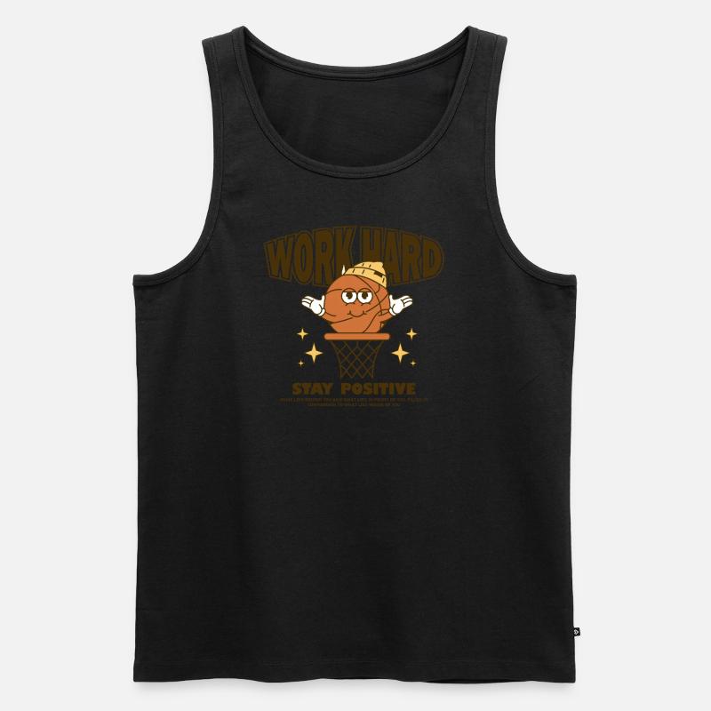 Work Hard Stay Positive - Männer Premium Bio Tank Top - Schwarz