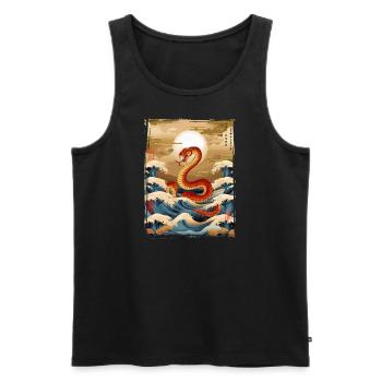 Traditional Japanese Snake Art - Männer Premium Bio Tank Top - Schwarz - Vorne - AI Model Male 178 light (178cm)