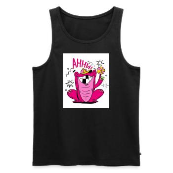 FannyFROG33 - Men's Premium Organic Tank Top - black - Front - Michal (187cm)