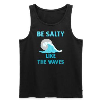 Sei salzig wie die Wellen - Männer Premium Bio Tank Top - Schwarz - Vorne - AI Model Male 178 light (178cm)