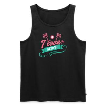 J’aime le design d’été cool de la plage - Débardeur bio Premium Homme - noir - Devant - Michal (187cm)