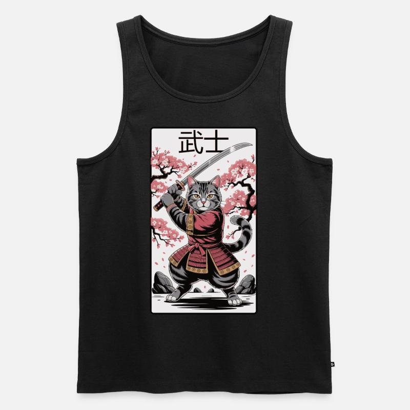Kriegerkatze – Anime Power - Männer Premium Bio Tank Top - Schwarz