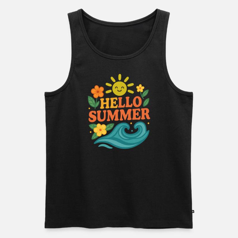 hello summer | Sommer Design - Männer Premium Bio Tank Top - Schwarz