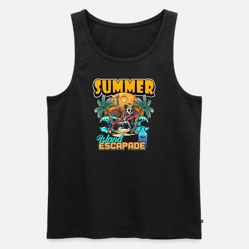Summer Island Escapade Design - Männer Premium Bio Tank Top - Schwarz